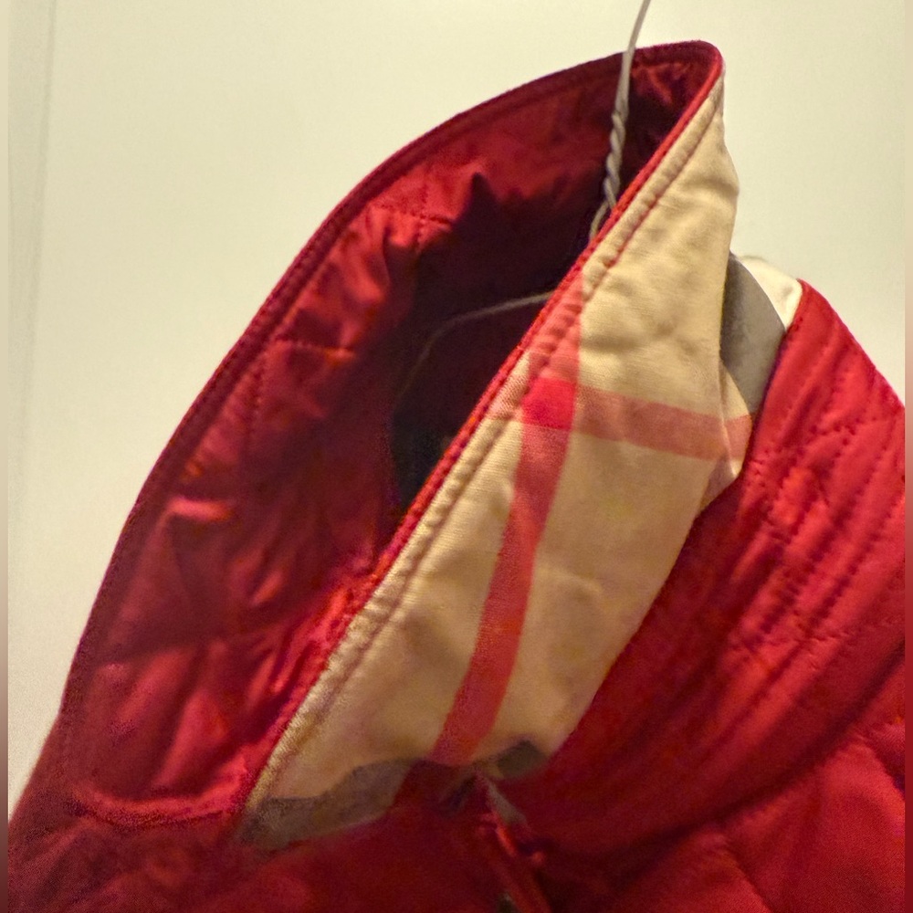 Red Burberry Brit Quilted Jacket Coat EXCELLENT condition like new - Picture 4 of 11